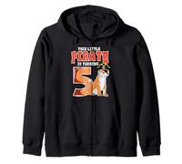 This Little Pirate Is Turning 5 Wild Tiger 5th Birthday Zip Hoodie