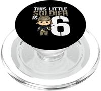 THIS LITTLE SOLDIER IS 6 Military 6th Birthday PopSockets PopGrip for MagSafe
