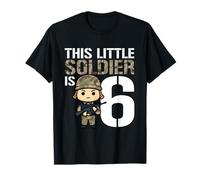 This Little Soldier is 6 Military 6th Birthday T-Shirt