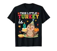 This Little Turkey is 9 Years Old Birthday Thanksgiving Day T-Shirt