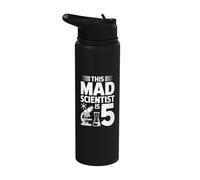 This Mad Scientist is 5 Birthday Science Fun Stainless Steel Insulated Water Bottle