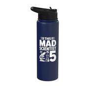 This Mad Scientist is 5 Birthday Science Fun Stainless Steel Insulated Water Bottle