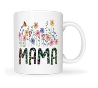 This Mama Ceramic Flower Mug - Perfect 1st Mother’s Day Gift - 11oz Tea/Coffee Mug with Floral Design for Mums