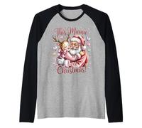 This Mama Loves Christmas Outfit for Moms Who Cherish Raglan Baseball Tee