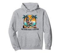 This Mama Needs a Vacation Skeleton Goth Beach Vacation Pullover Hoodie