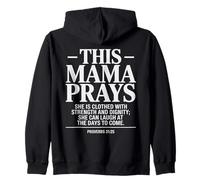 This Mama Prays Proverbs 31:25 Christian Faith Zip Hoodie