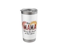 This Mama Wears Her Heart On Her Sleeve Stainless Steel Insulated Tumbler