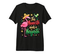 This Mamacita Needs a Margarita Flamingo Mom Premium T-Shirt