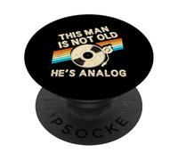 This Man Is Not Old Hes Analog Fathers Day Retro Vinyl Music PopSockets Adhesive PopGrip