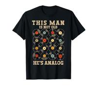 This Man Is Not Old Hes Analog Retro Music Funny Vinyl T-Shirt