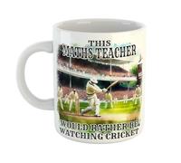 This Maths Teacher Would Rather Be Watching The Cricket Mug Gift for Cricket Fan or Cricketter, 11 oz Ceramic Mug, Secret Santa