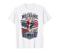 This Mechanic Bleeds Red White Blue Pride T-Shirt