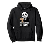 This Meeting Is Boring Funny Panda Office Humor Pullover Hoodie