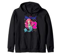 This Mermaid Is 2 Birthday Girl 2 year Old Ocean Party Zip Hoodie