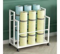This Mobile Fabric Roll Holder with Wheels Professional Towel Display Stand for Leather & Wallpaper Rolls 80x100cm (31.5x39.4in) White Versatile Storage Solution