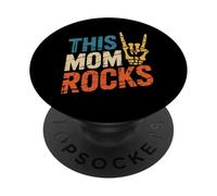 This Mom Rocks Skeleton Hand Mothers Day Rock Music Rock On PopSockets Adhesive PopGrip