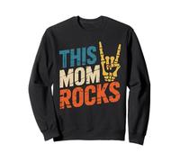 This Mom Rocks Skeleton Hand Mothers Day Rock Music Rock On Sweatshirt