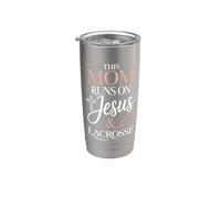 This Mom Runs On Jesus and Lacrosse Stainless Steel Insulated Tumbler