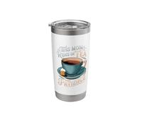 This Mom Runs On Tea Chai Lover Funny Tea Drinks Tea Stainless Steel Insulated Tumbler