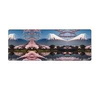 This Mt. Fuji in Early Spring Keyboard and Mouse pad, 12x31.5 inches in Size, is Designed for Computers, Consoles, Offices, and is Also Suitable for Games and Study.