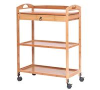 This Multifunctional Mobile Service Cart with 360° Swivel Wheels Easy Assembly 2 Colors - Kitchen Bar Trolley Marro Brown 59x33x81cm - Perfect for Dining and Entertaining