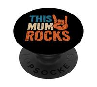 This Mum Rocks Mothers Day Rock Music Guitar Player PopSockets Adhesive PopGrip