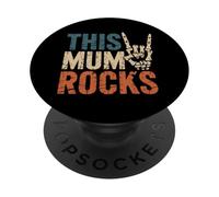 This Mum Rocks Mothers Day Rock Music Skeleton PopSockets Adhesive PopGrip