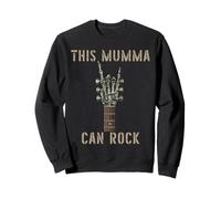 This Mumma Can Rock On Skeleton Hand Music Band Guitar Sweatshirt
