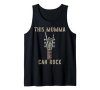 This Mumma Can Rock On Skeleton Hand Music Band Guitar Tank Top