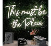 This must be the Place Neon Sign LED Light Sign USB Powered Word Lignt Up Art Wall Decor for Home Bedroom Bar Office Personalized Gifts (White)