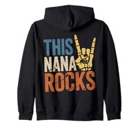 This Nana Rocks Mothers Day Rock Music Skeleton Zip Hoodie