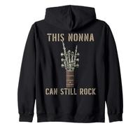 This Nonna Can Still Rock On Skeleton Hand Guitar Birthday Zip Hoodie