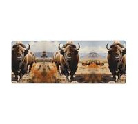 This North American Bison Herd Keyboard and Mouse pad, 12x31.5 inches in Size, is Designed for Computers, Consoles, Offices, and is Also Suitable for Games and Study.