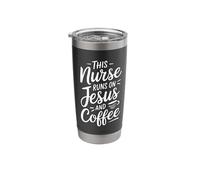 This Nurse Drinking Coffee and Jesus Breastfeeding Coffee Lovers Stainless Steel Insulated Tumbler