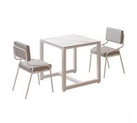This Office Reception Conference Room Coffee Table, Negotiation Table, Meeting Table, Dining Table Set for 2- Kitchen Table and Chairs for 2, Faux Marble Tabletop, Kitchen, Spaces, Meet