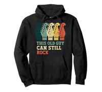 This Old Guy Can Still Rock Guitar Vintage Fathers Day Retro Pullover Hoodie