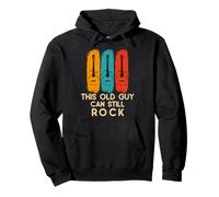 This Old Guy Can Still Rock Guitar Vintage Fathers Day Retro Pullover Hoodie