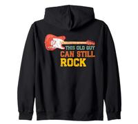 This Old Guy Can Still Rock Guitar Vintage Guitarist Retro Zip Hoodie
