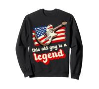 This Old Guy Is A Legend USA Flag Guitar Music Fathers Day Sweatshirt