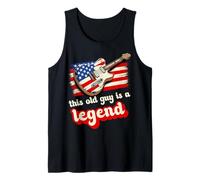 This Old Guy Is A Legend USA Flag Guitar Music Fathers Day Tank Top
