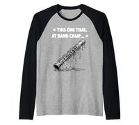 This One Time at Band Camp Funny Flute for Camp Pie Raglan Baseball Tee