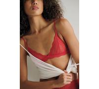 This Or That Lace Plunge Triangle Bralette by Intimately at Free People in Luxe Red, Size: Medium - female
