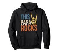 This Papa Rocks Fathers Day Rock Music Skeleton Pullover Hoodie