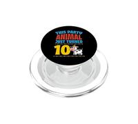 This Party Animal Just Turned 10 Year Old Cow Theme Birthday PopSockets PopGrip for MagSafe