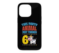 This Party Animal Just Turned 6 Year Old Cow Theme Birthday Case for iPhone 13 Pro