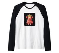 This Pig's Got the Crown and the Humor Raglan Baseball Tee