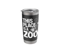This Place is A Zoo Moneky Funny Saying Stainless Steel Insulated Tumbler