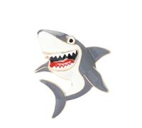 This playful cartoon shark brooch features a high-gloss enamel finish, reinforced edges, and a smooth, durable surface. Available in two colors, it's the perfect choice for summer. (grey)