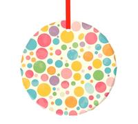 This Polka dots All Over Patterns Christmas Round Glass Pendant is Perfect as a Christmas Tree Ornament, Birthday