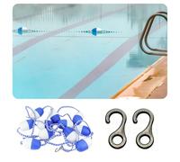 This Pool Safety Divider Rope with Blue-White Buoys, Strong Buoyancy Lane Line, 29.5ft Pool Fence for Water Parks & Beaches, Safety Float Line for Kids & Pets